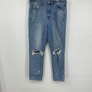 American Eagle Mom Jean Sz 10 Reg Distressed‎